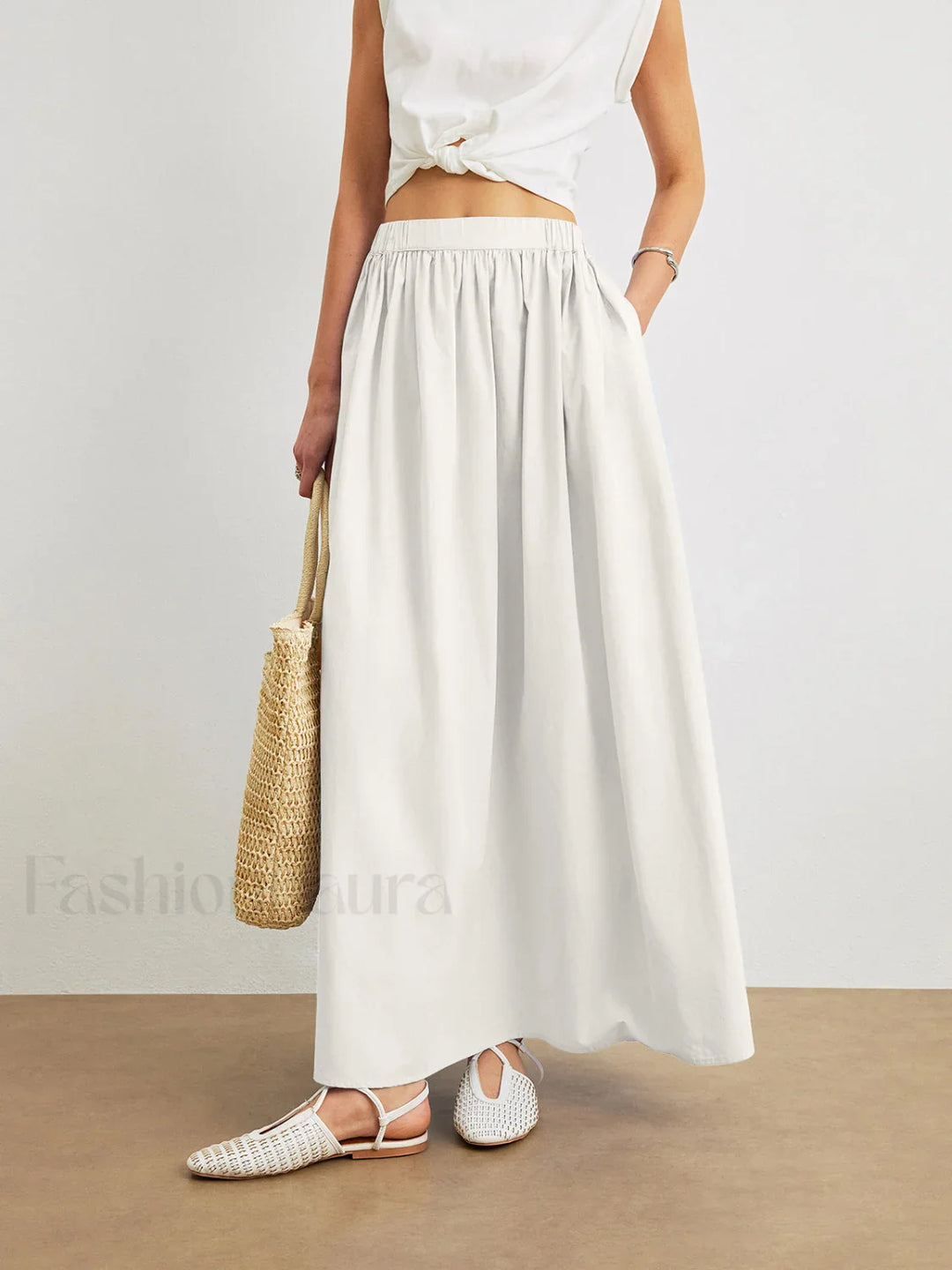 Emily & Isabella Brooks | Cotton A-Line Skirt with Pockets