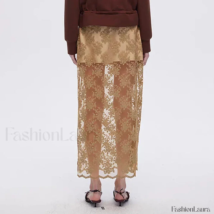 Emily & Isabella Brooks | Cotton Embroidery Side Slit Skirt