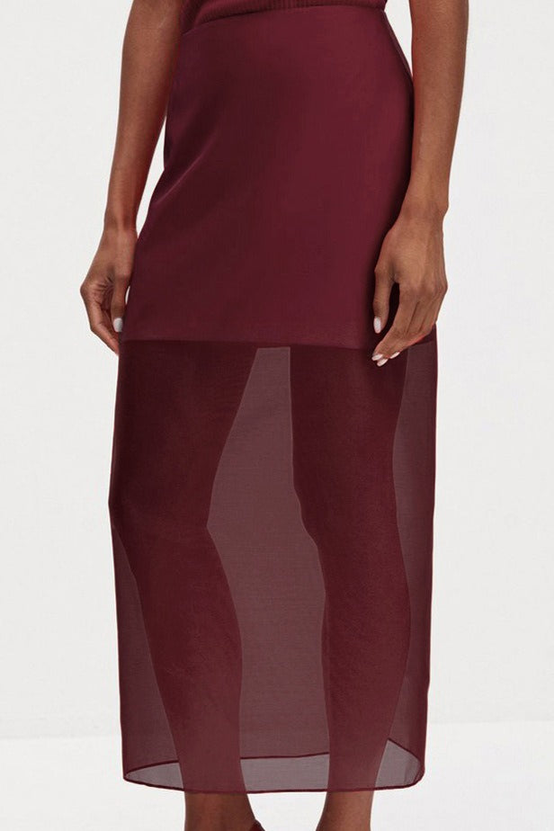 Emily & Isabella Brooks | Double Layer Sheer Black Bodycon Skirt