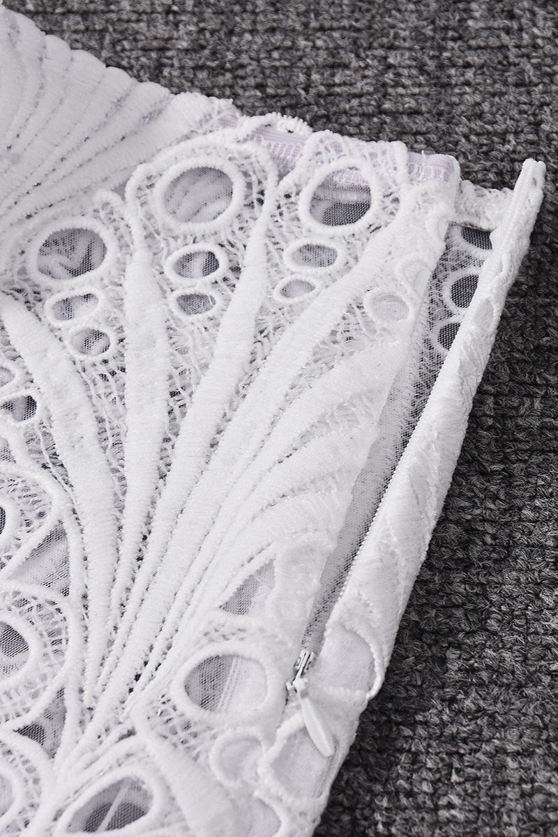 Emily & Isabella Brooks | Elastic Waist Sheer Panel Bodycon Skirt