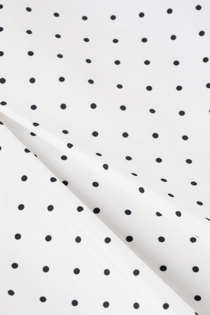 Emily & Isabella Brooks | Ruched Polka Dot A-Line Midi Skirt