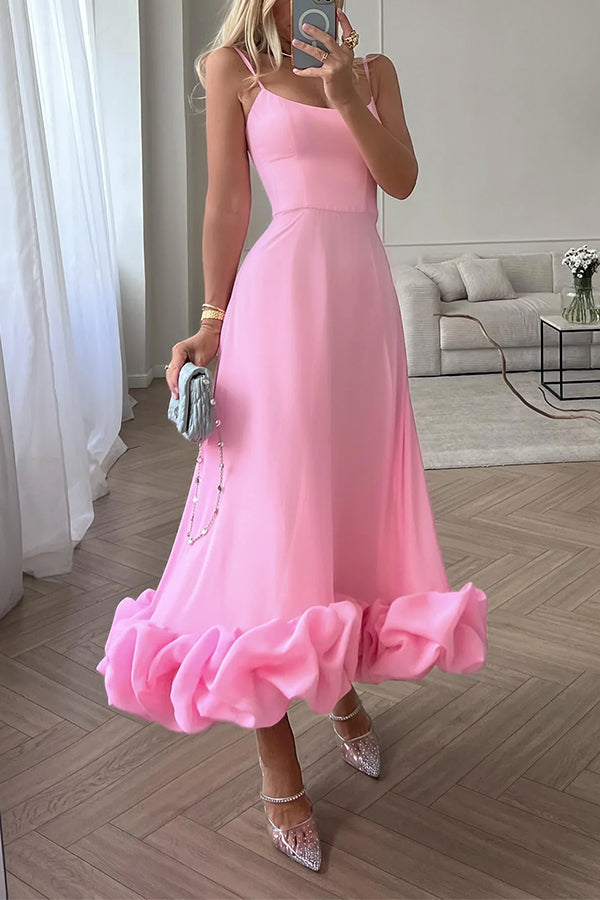 Emily & Isabella Brooks | Flounce Bustier Midi Dress