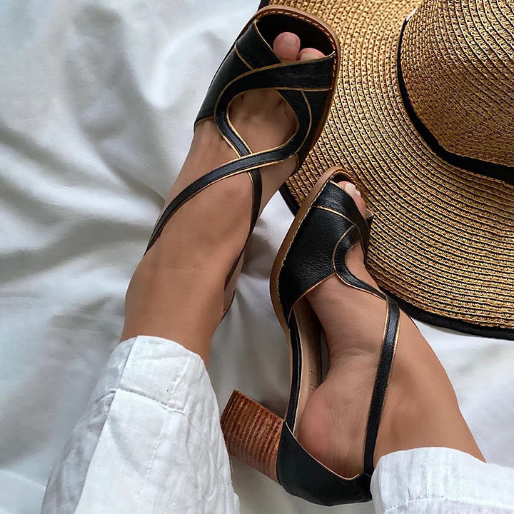 Emily & Isabella Brooks | Elegant Sandal with Cross Straps