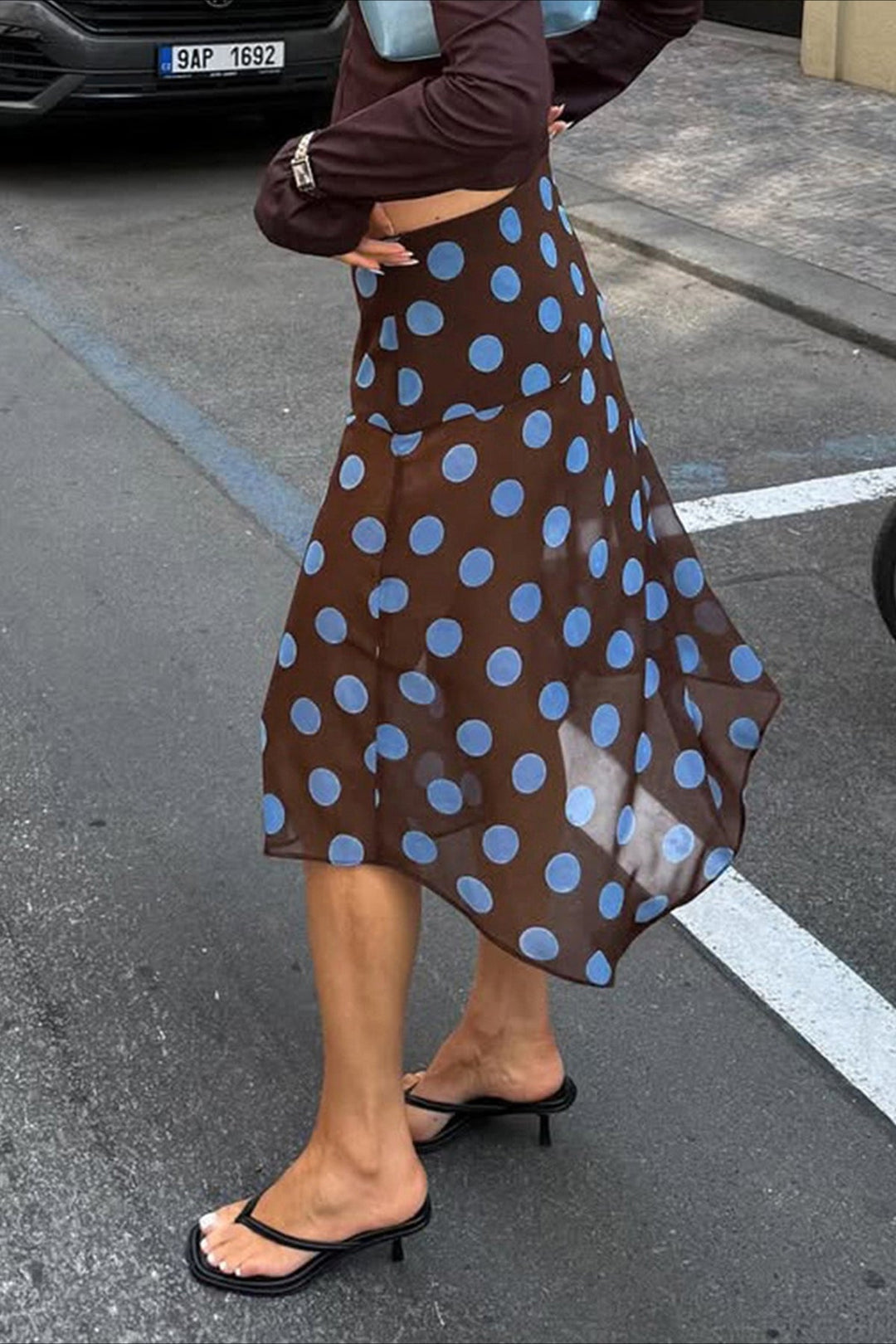 Emily & Isabella Brooks | Sheer Polka Dot Ruffled Mesh Skirt