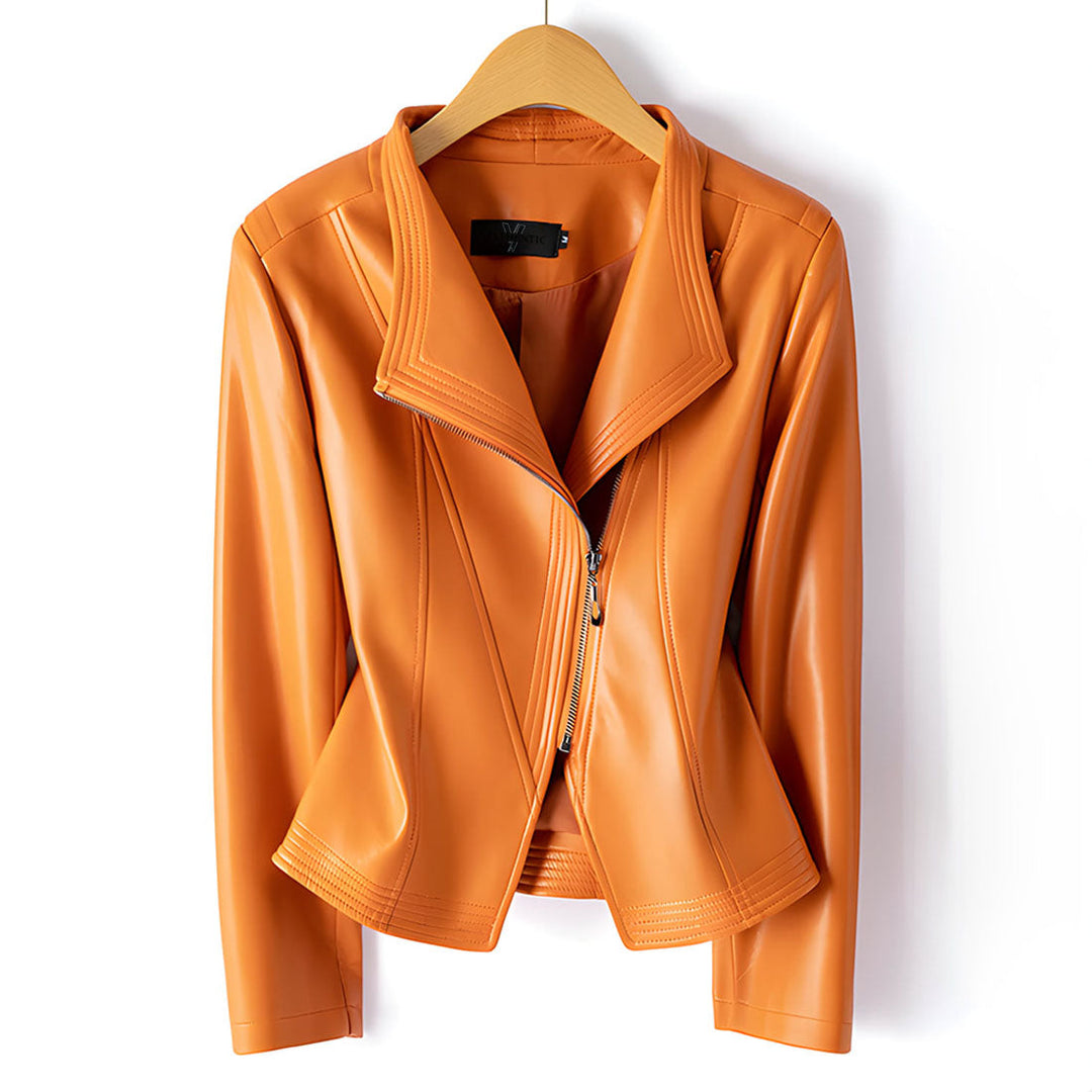 Emily & Isabella Brooks | Sheepskin Leather Motorcycle Jacket