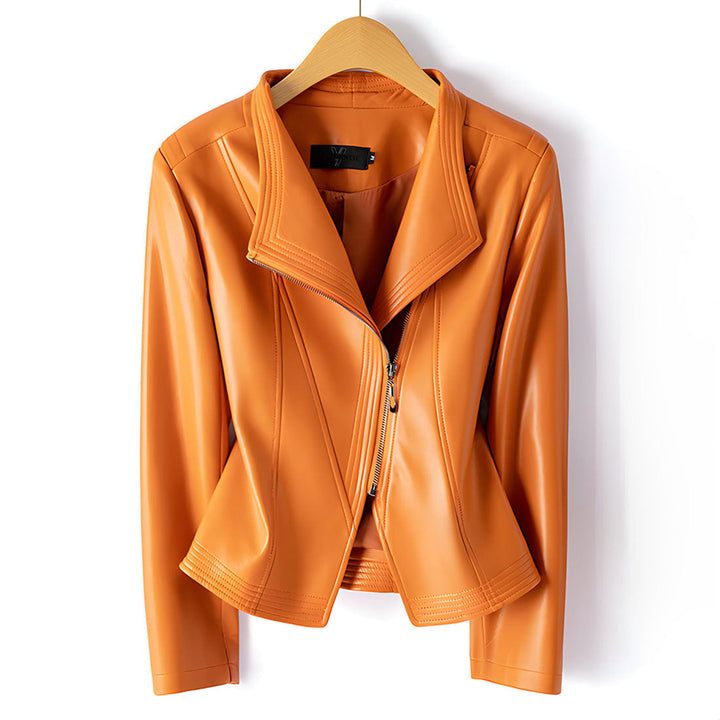 Emily & Isabella Brooks | Sheepskin Leather Motorcycle Jacket