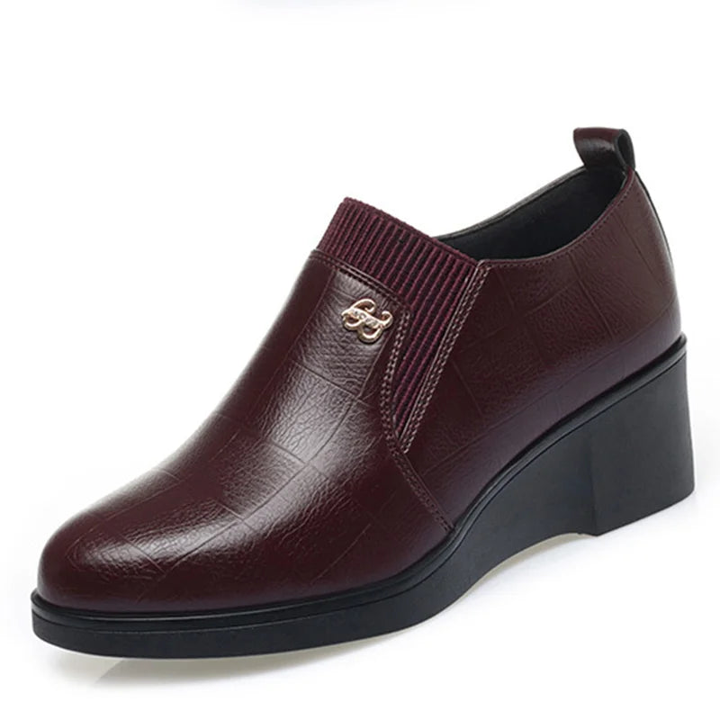 Emily & Isabella Brooks | Leather Wedge Shoes