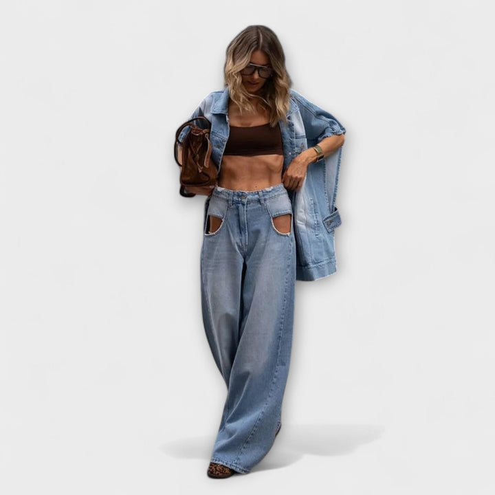 Emily & Isabella Brooks | Loose-Fitting Sleeveless Denim Set