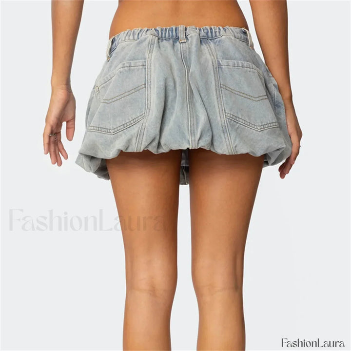 Emily & Isabella Brooks | Denim Low Waist Cargo Skirt
