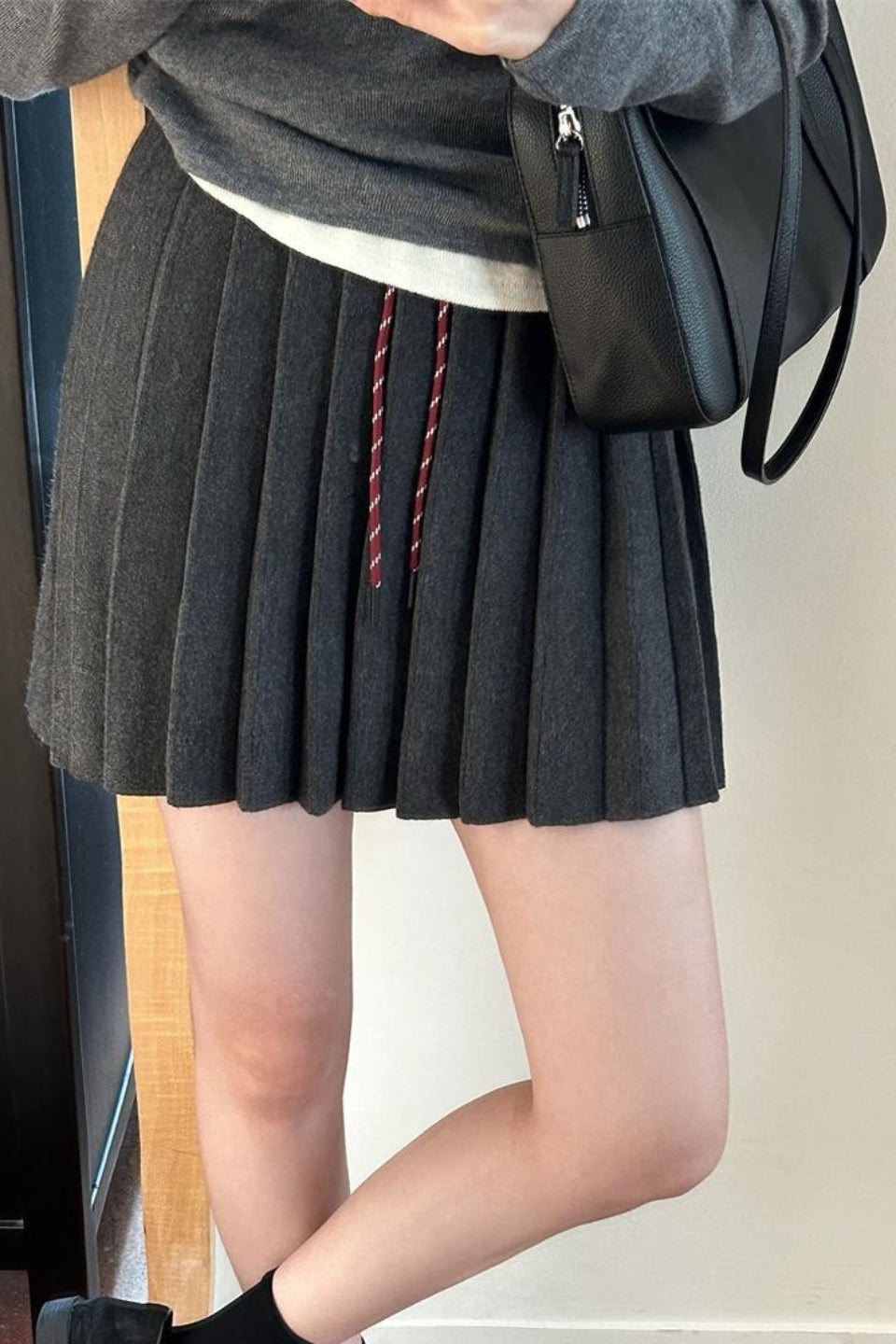 Emily & Isabella Brooks | Pleated Knit Mini Skirt
