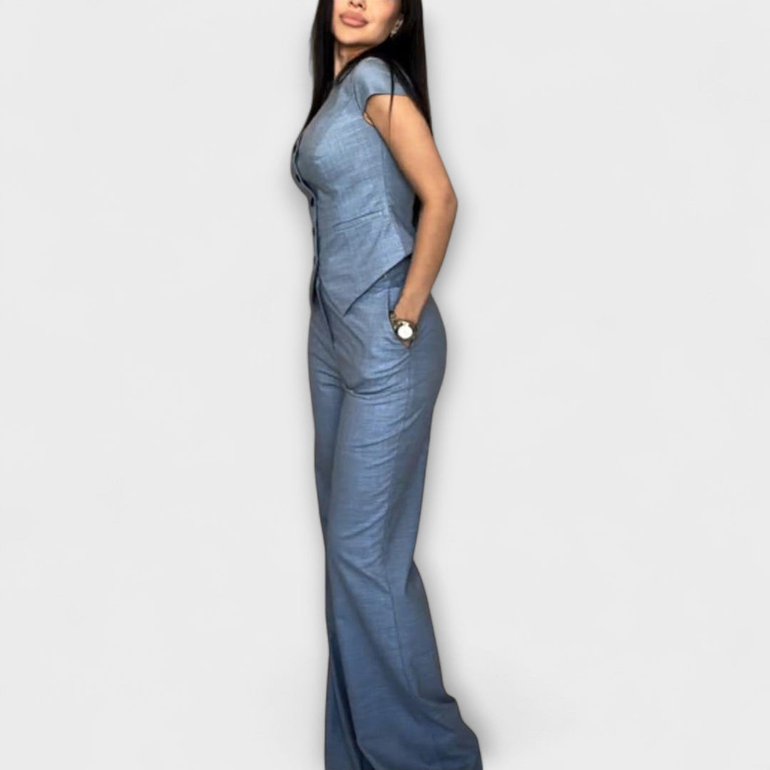 Emily & Isabella Brooks | V-Neck Top and Pants Set