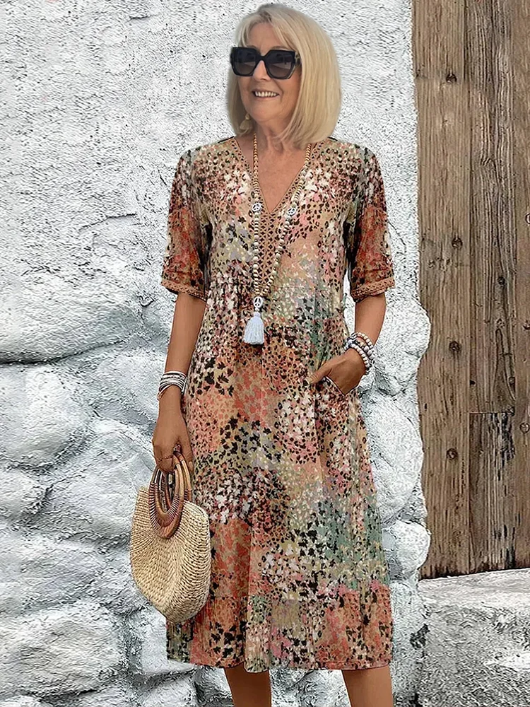 Emily & Isabella Brooks | Floral Wrap Midi Dress