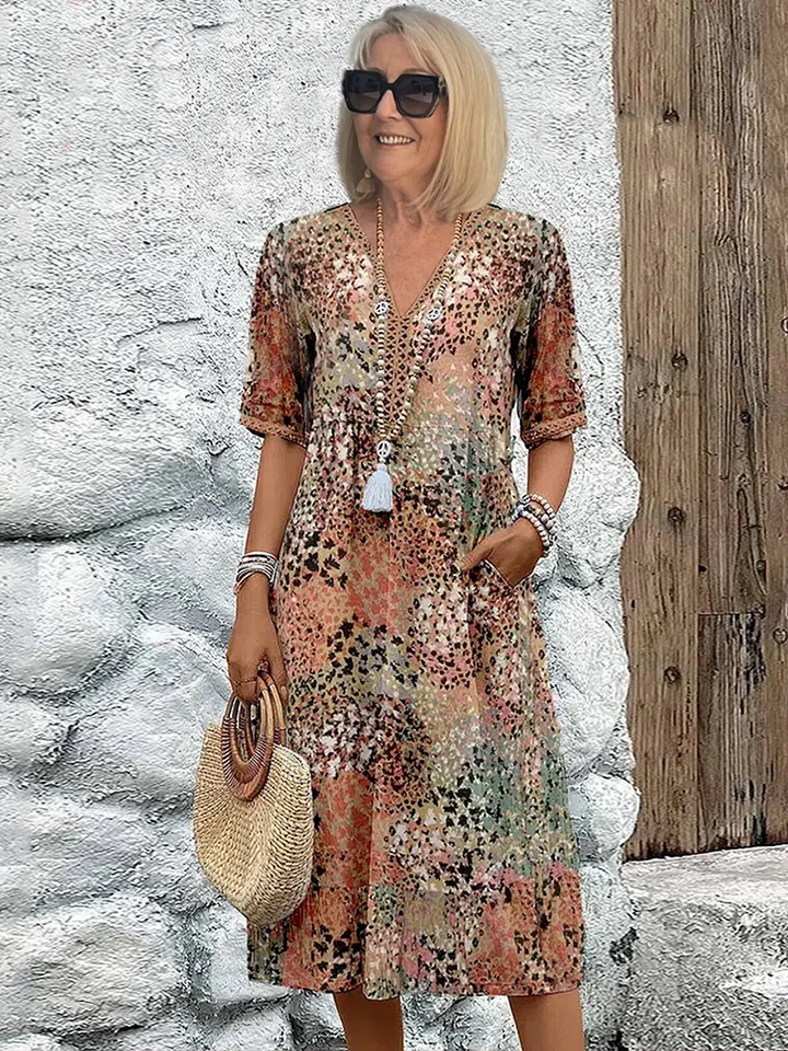 Emily & Isabella Brooks | Floral Wrap Midi Dress
