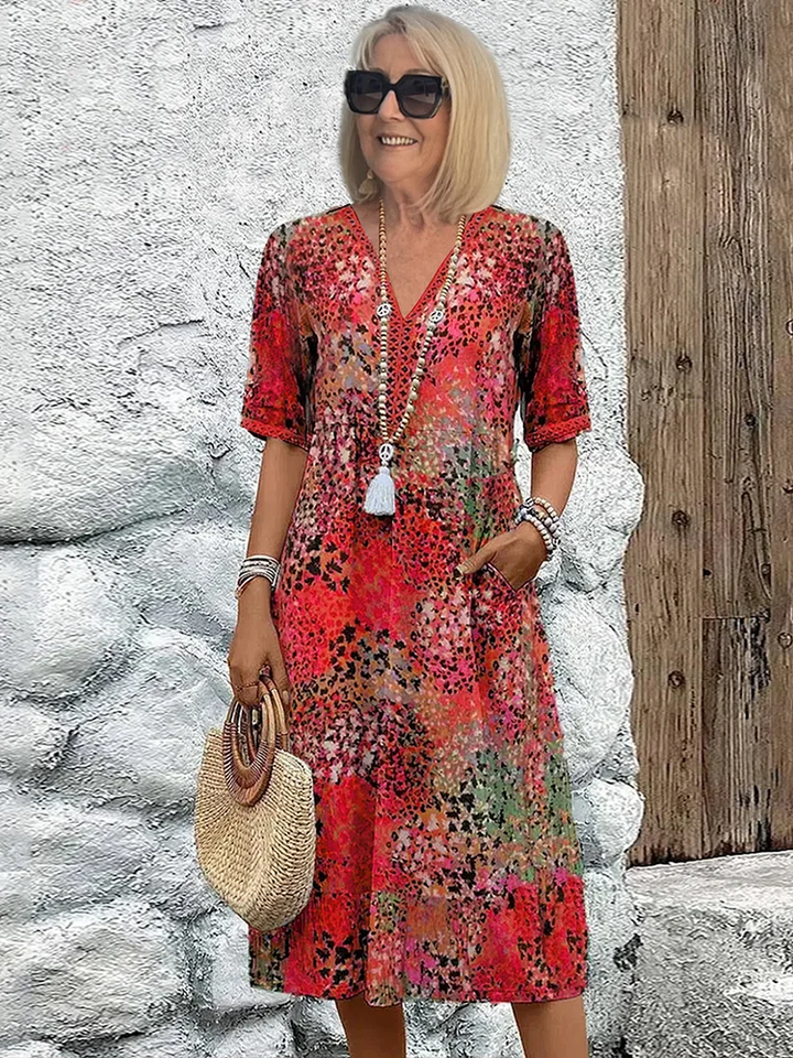 Emily & Isabella Brooks | Floral Wrap Midi Dress