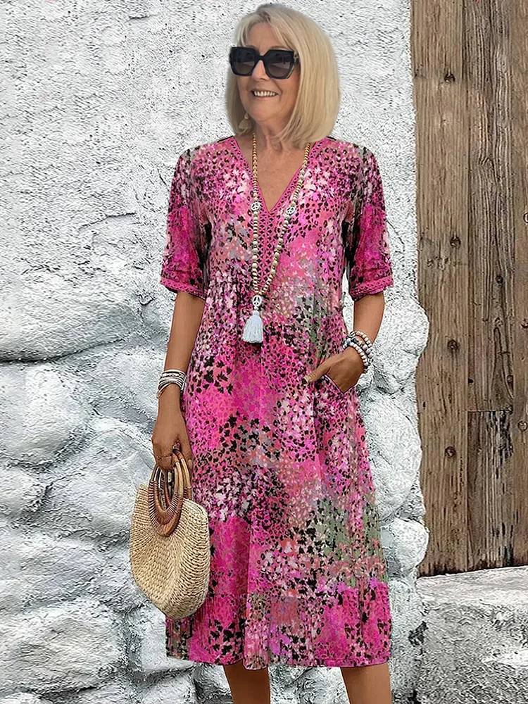 Emily & Isabella Brooks | Floral Wrap Midi Dress
