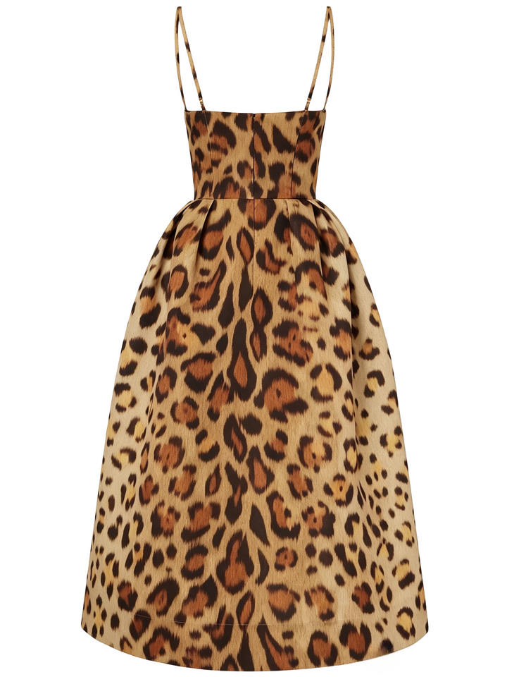 Emily & Isabella Brooks | Midi Dress with Leopard Print
