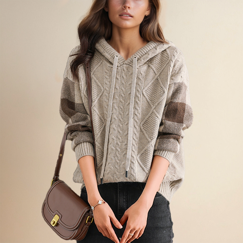 Emily & Isabella Brooks | Jacquard Hooded Sweater