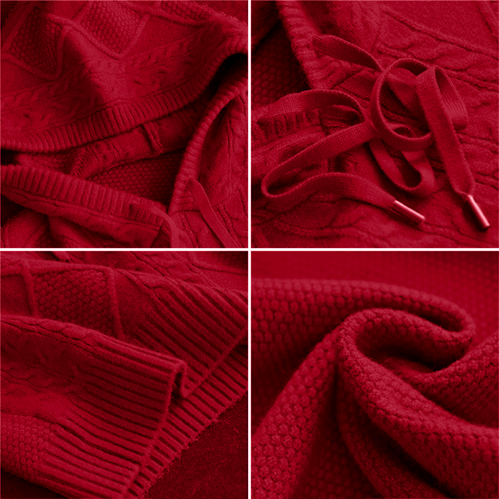 Emily & Isabella Brooks | Cable Knit Hoodie Sweater