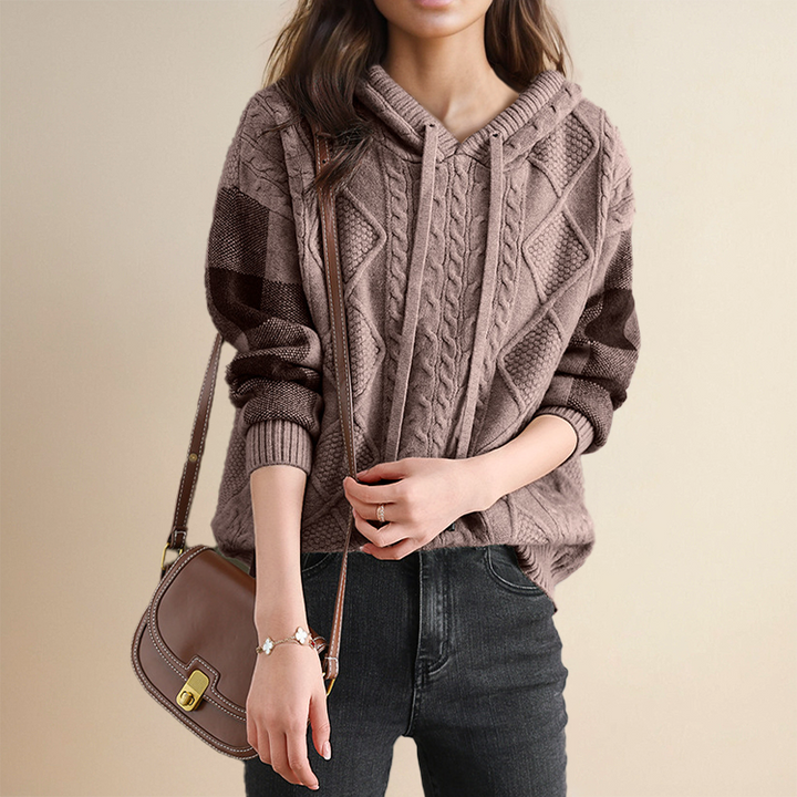 Emily & Isabella Brooks | Cable Knit Hoodie Sweater