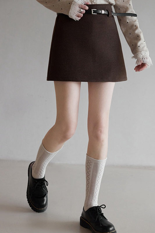 Emily & Isabella Brooks | Solid Tartan Textured Skirt