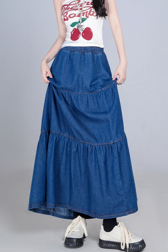 Emily & Isabella Brooks | Plus Size Elastic Waist Flowy Skirt