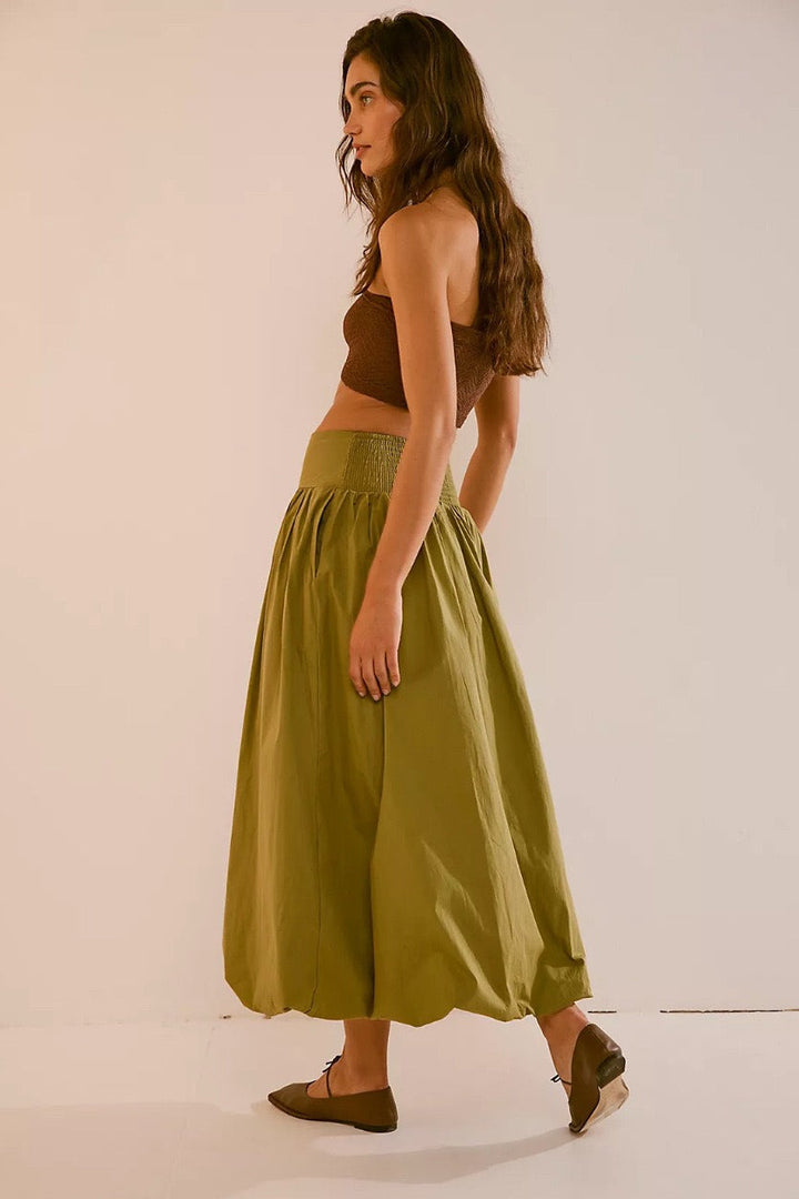 Emily & Isabella Brooks | Pocket Smocked Elastic Waist Lantern Skirt