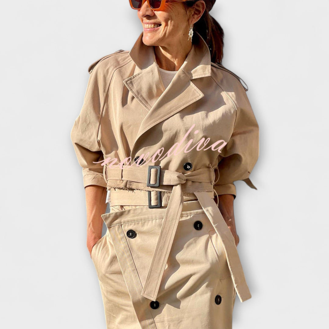 Emily & Isabella Brooks | Elegant Midi Skirt Jacket with Pockets