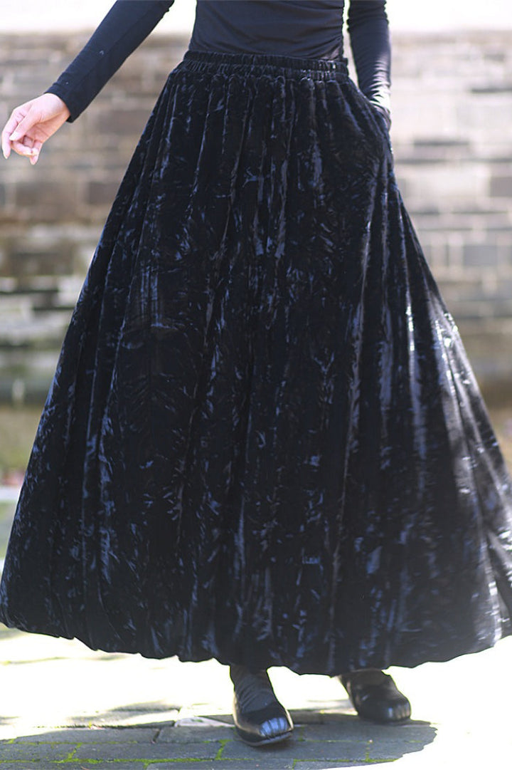 Emily & Isabella Brooks | Velvet Tie Dye Swing Midi Skirt