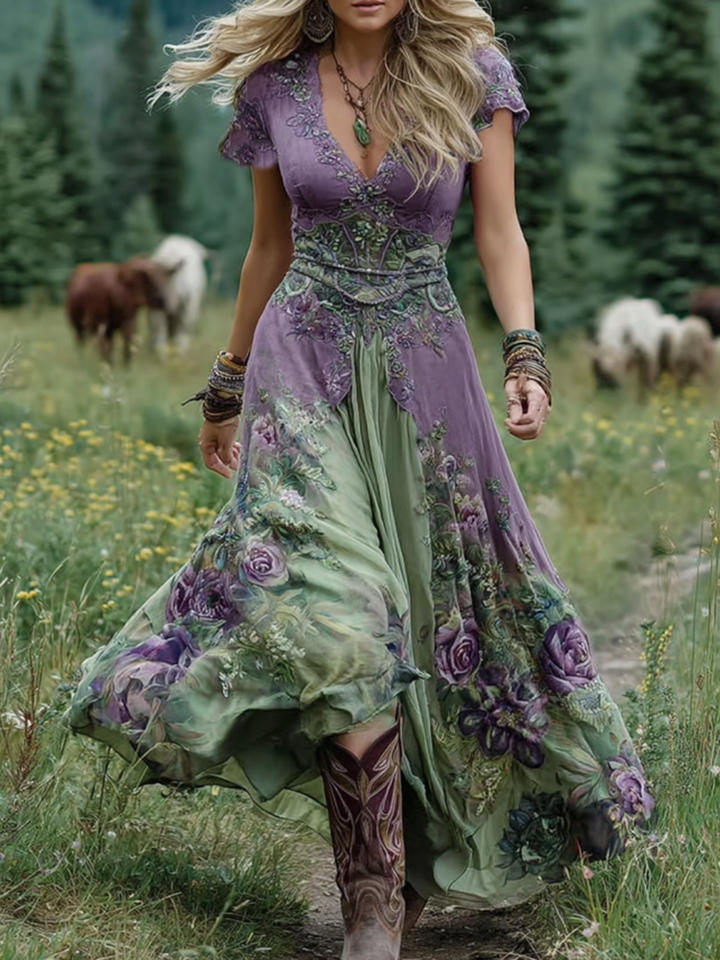 Emily & Isabella Brooks | Colorful Maxi Dress