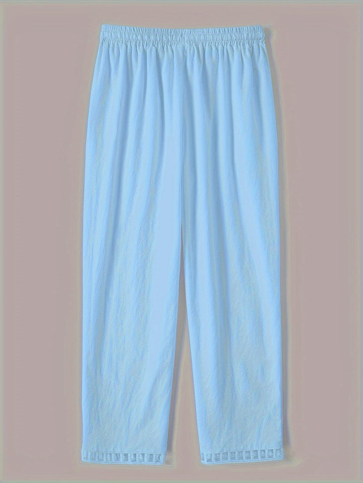 Emily & Isabella Brooks | Relaxed Contrast Trim Cropped Pants