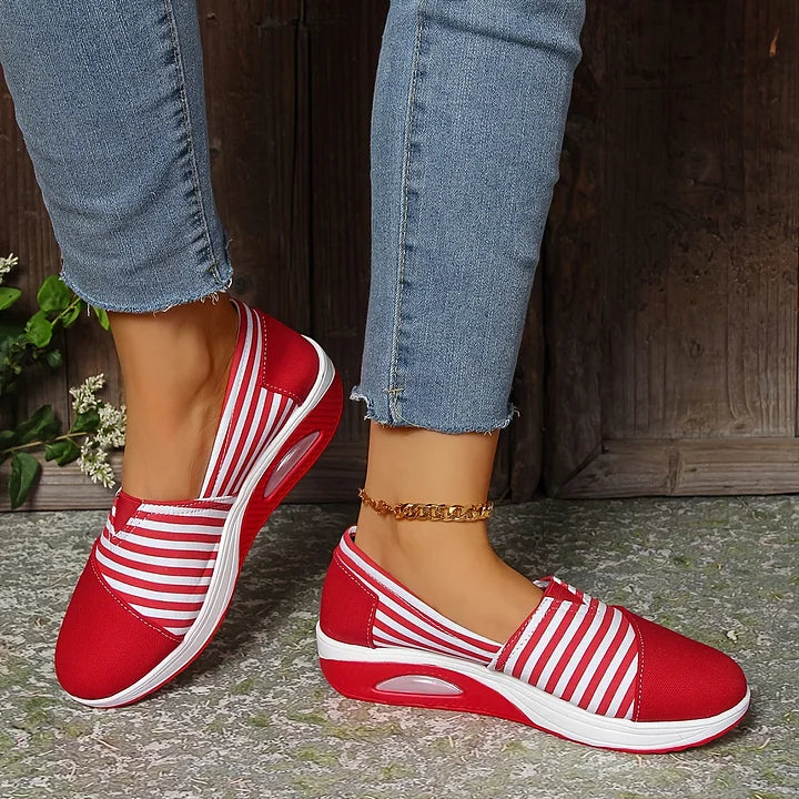 Emily & Isabella Brooks | Comfortable Striped Slip-On Sneakers