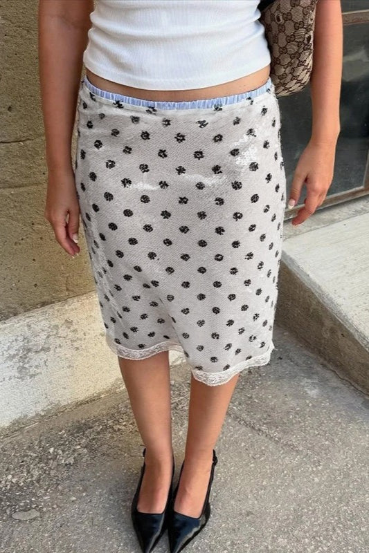 Emily & Isabella Brooks | Low Waist Polka Dot Skirt