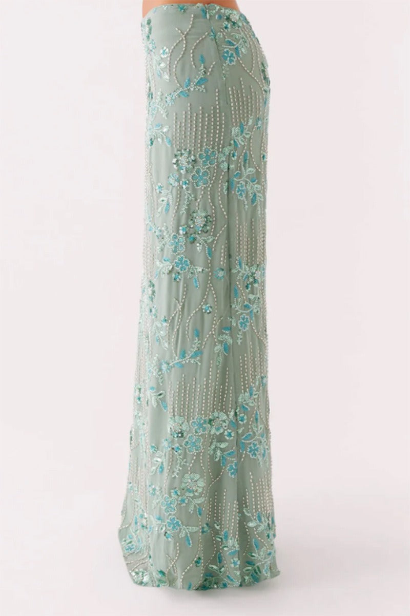 Emily & Isabella Brooks | Beaded Sequin Embroidery Maxi Skirt