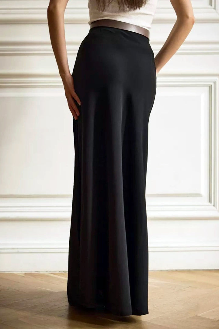 Emily & Isabella Brooks | High Waist Satin Mermaid Maxi Skirt
