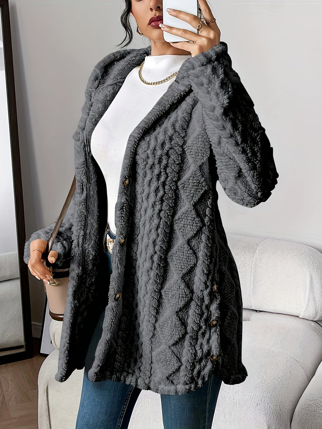 Emily & Isabella Brooks | Plush Hooded Cardigan