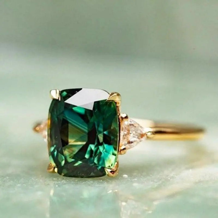 Emily & Isabella Brooks | Elegant Square Emerald Ring