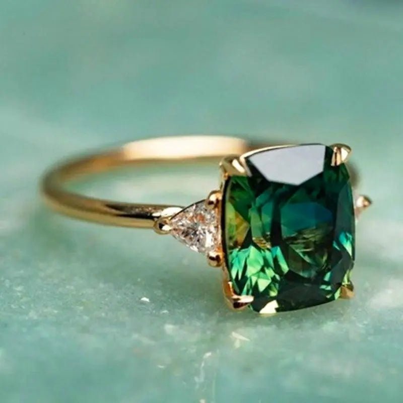 Emily & Isabella Brooks | Elegant Square Emerald Ring