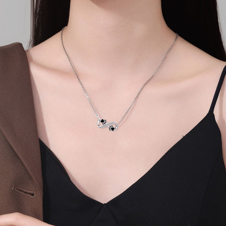 Emily & Isabella Brooks | Paw Print Necklace with Zirconia