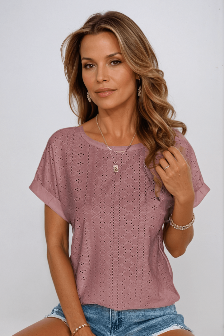 Emily & Isabella Brooks | Eyelet Top in Oceanview
