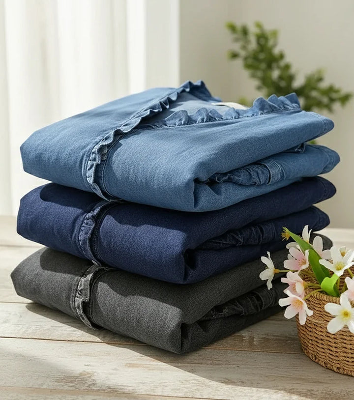 Emily & Isabella Brooks | Casual Denim Shirt, V Neck