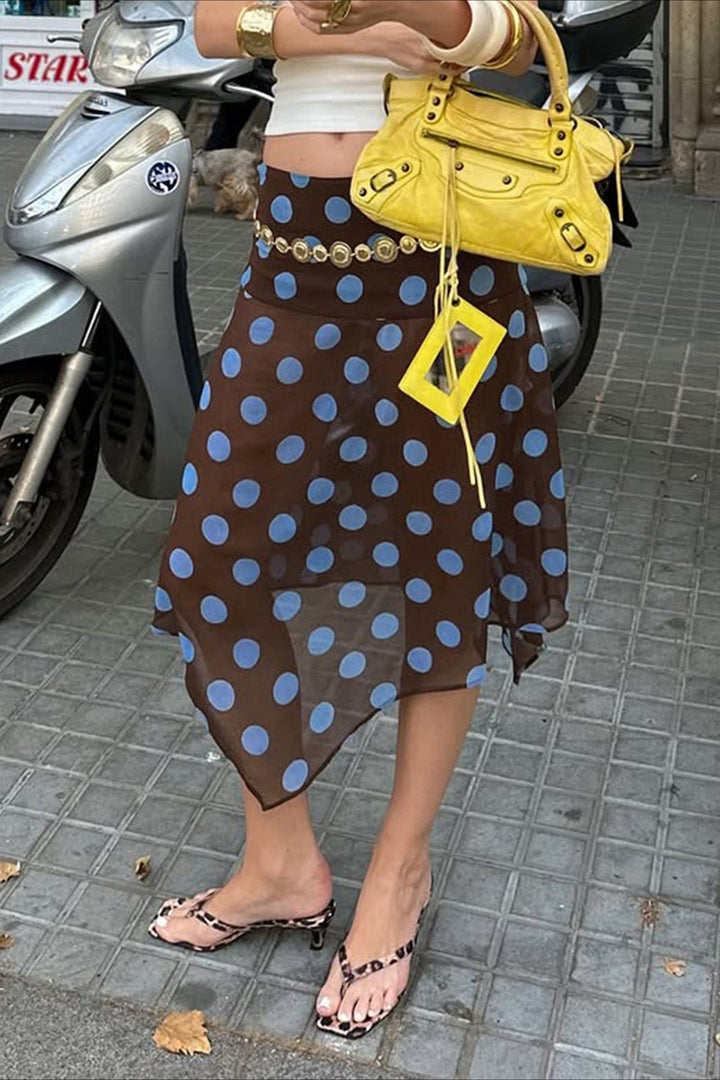 Emily & Isabella Brooks | Sheer Polka Dot Ruffled Mesh Skirt