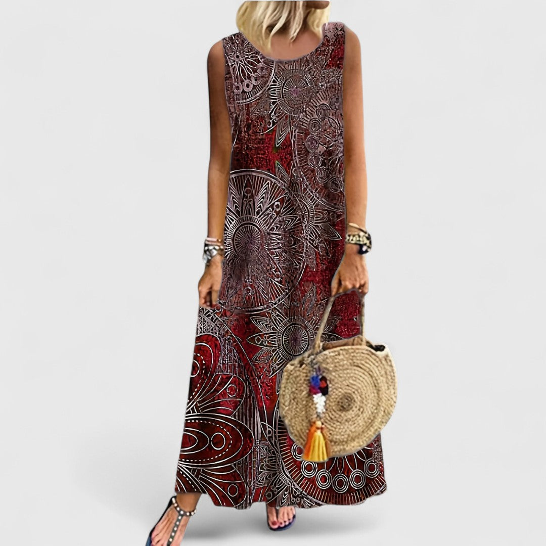 Emily & Isabella Brooks | Sleeveless Print Maxi Dress