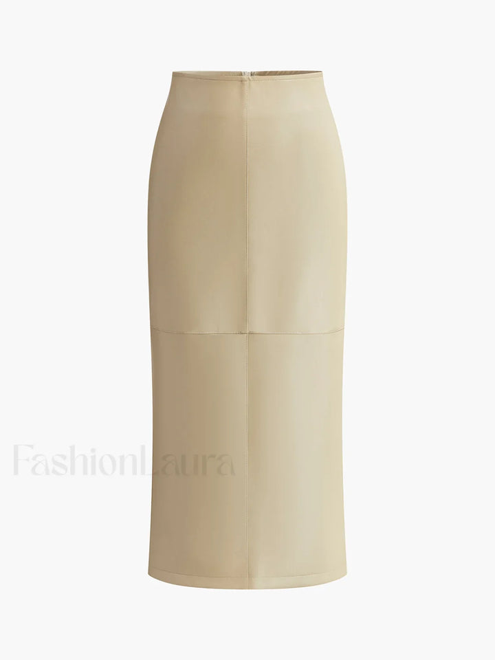 Emily & Isabella Brooks | Faux Leather Midi Skirt