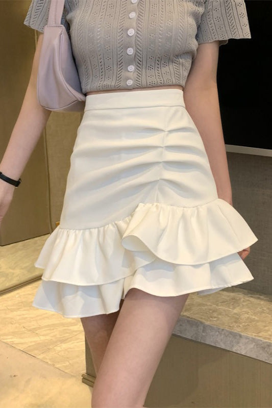 Emily & Isabella Brooks | High Waist Pink Asymmetrical Skirt