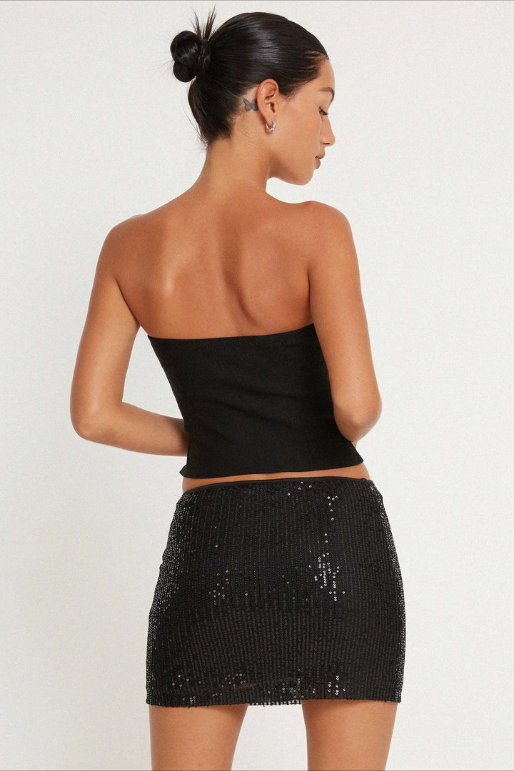 Emily & Isabella Brooks | Irregular Sequin Slim Mini Skirt