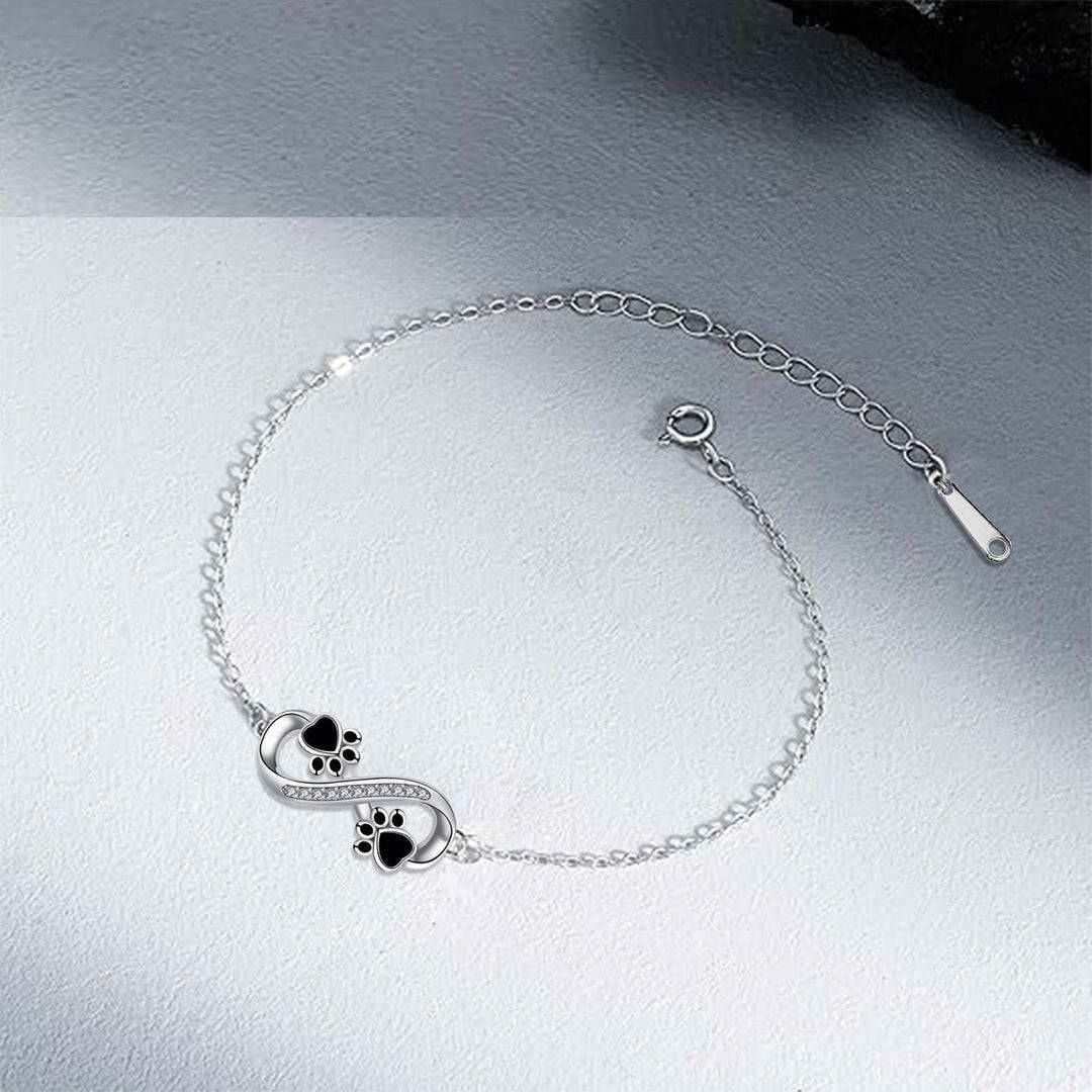 Emily & Isabella Brooks | Pendant Pet Paw Bracelet with Zirconia