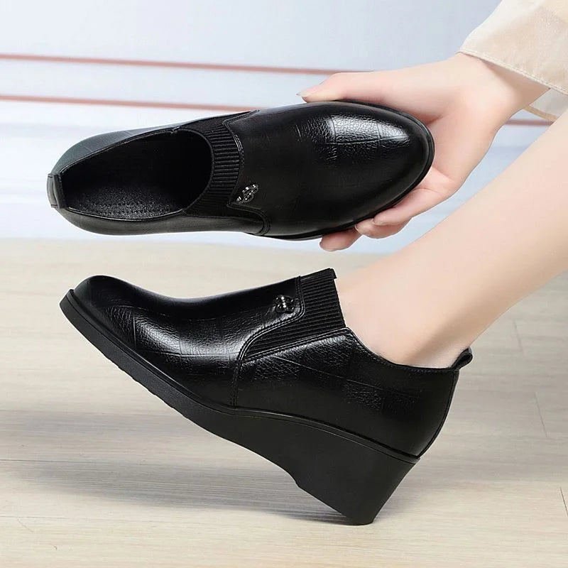 Emily & Isabella Brooks | Leather Wedge Shoes