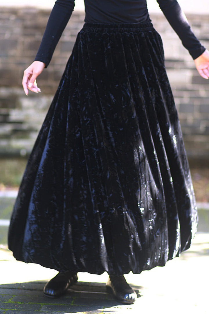 Emily & Isabella Brooks | Velvet Tie Dye Swing Midi Skirt