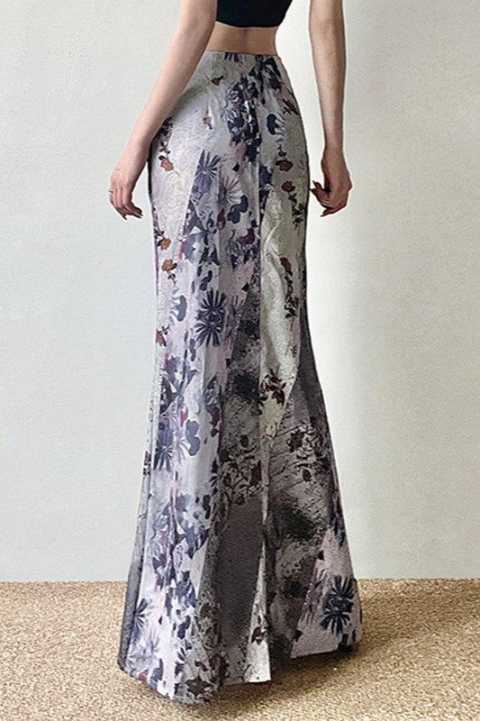 Emily & Isabella Brooks | Botanical Print Bodycon Maxi Skirt