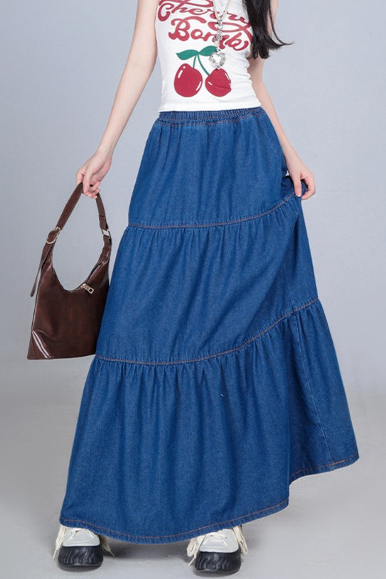 Emily & Isabella Brooks | Plus Size Elastic Waist Flowy Skirt